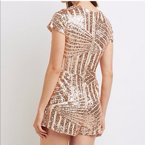 Charlotte Russe Gold Sequence Romper - Picture 2 of 6